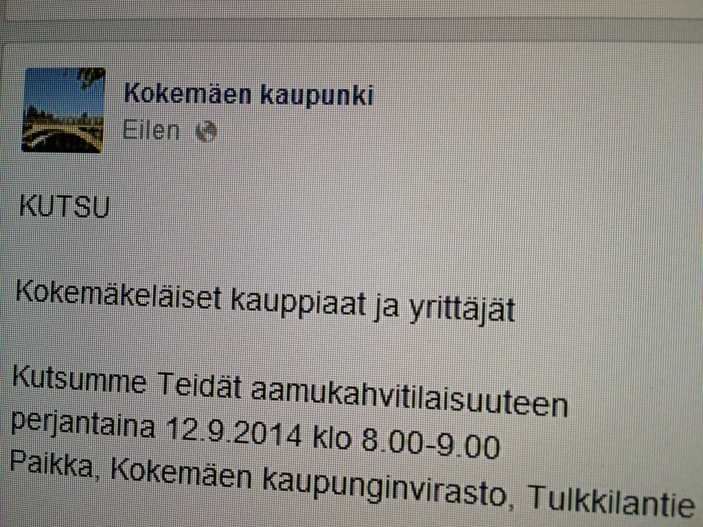 Kutsun kaupunki on julkaissut niin lehdissä kuin Facebook-sivuillaankin. Kuva: Tuomas Kuhalainen